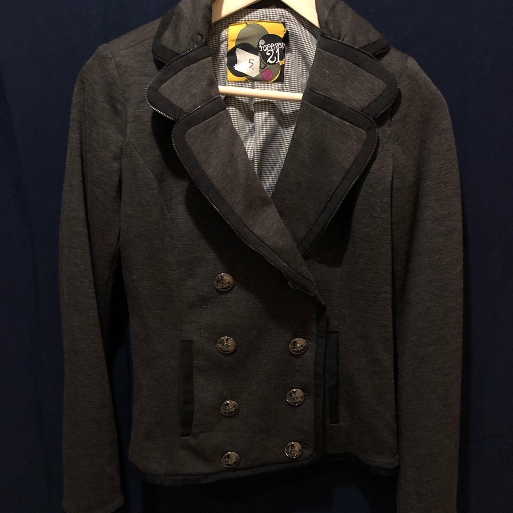 Dark gray zipper blazer